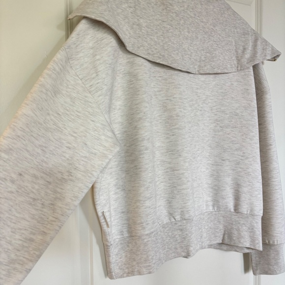 Varley Yates Half-Zip panelled neckline Sweatshirt Ivory Marl Size Small NWOT - Picture 12 of 16